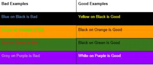 Colour Contrast for Web Accessibility